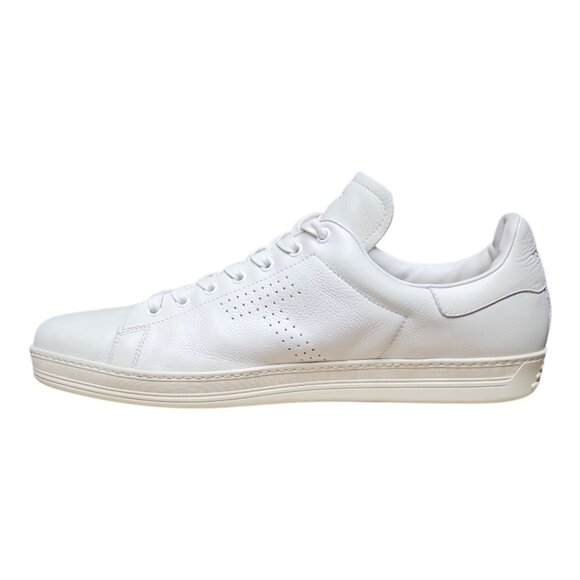 TOM FORD | Warwick White Grained Leather Low-Top Sneakers in Size US 16 - Picture 4 of 10